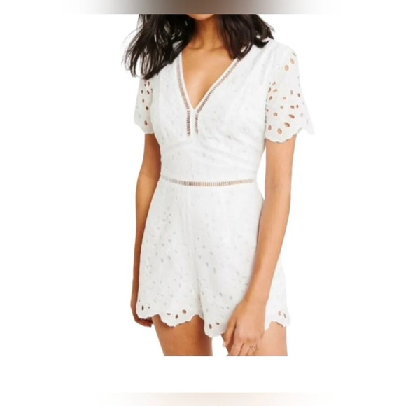 Abercrombie & Fitch Women's Eyelet Cotton Romper - Picture 2 of 7